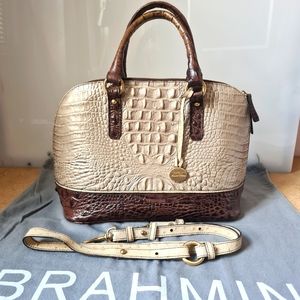 BRAHMIN Vault handbag. Crocodile embossed leather.
